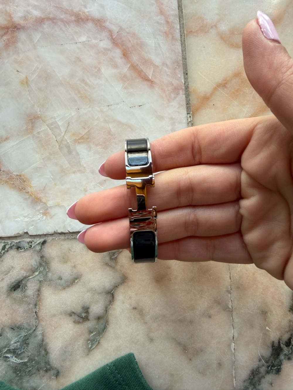 Chic Black and Silver H Bracelet